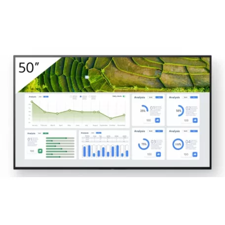Sony FW-50BZ30L, Laposképernyős digitális reklámtábla, 127 cm (50"), LCD, 3840 x 2160 pixelek, Wi-Fi, 24/7
