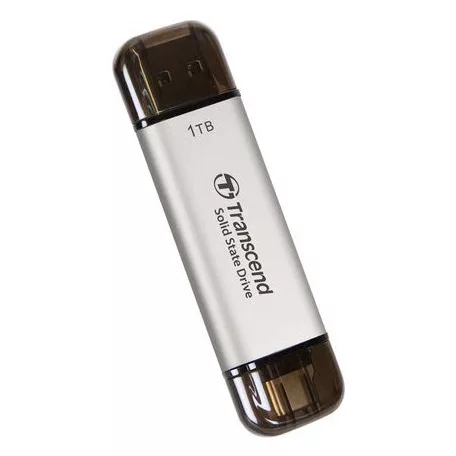 Transcend ESD310, 1 TB, USB Type-A / USB Type-C, 1050 MB/s, 10 Gbit/s, Ezüst