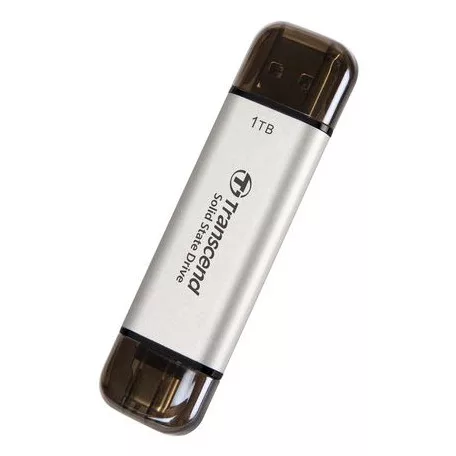 Transcend ESD310, 1 TB, USB Type-A / USB Type-C, 1050 MB/s, 10 Gbit/s, Ezüst