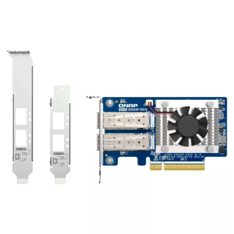 QNAP QXG-25G2SF-E810, Belső, Vezetékes, PCI Express, Rost, 25000 Mbit/s, Zöld
