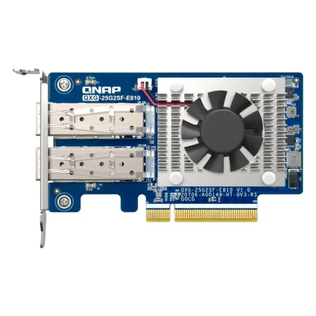 QNAP QXG-25G2SF-E810, Belső, Vezetékes, PCI Express, Rost, 25000 Mbit/s, Zöld