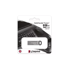   Kingston Technology DataTraveler Kyson, 512 GB, USB A típus, 3.2 Gen 1 (3.1 Gen 1), 200 MB/s, Kupak nélküli, Ezüst