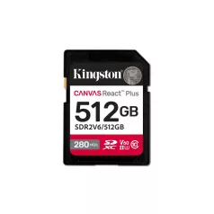   Kingston Technology Canvas React Plus, 512 GB, SDXC, Class 10, UHS-II, 280 MB/s, 150 MB/s