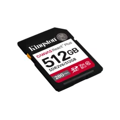   Kingston Technology Canvas React Plus, 512 GB, SDXC, Class 10, UHS-II, 280 MB/s, 150 MB/s