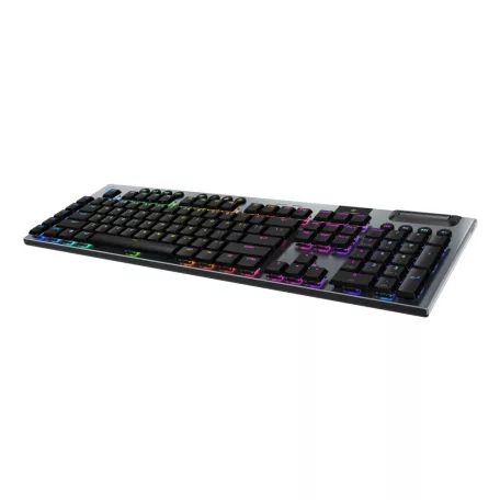 Logitech G G915 X LIGHTSPEED, Vezetékes és vezeték nélküli, RF vezeték nélküli + Bluetooth, Mechanikus billentyűkapcsoló, QWERTY, LED, Fekete