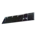Logitech G G915 X LIGHTSPEED, Vezetékes és vezeték nélküli, RF vezeték nélküli + Bluetooth, Mechanikus billentyűkapcsoló, QWERTY, LED, Fekete