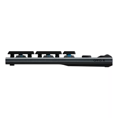 Logitech G G915 X LIGHTSPEED, Vezetékes és vezeték nélküli, RF vezeték nélküli + Bluetooth, Mechanikus billentyűkapcsoló, QWERTY, LED, Fekete