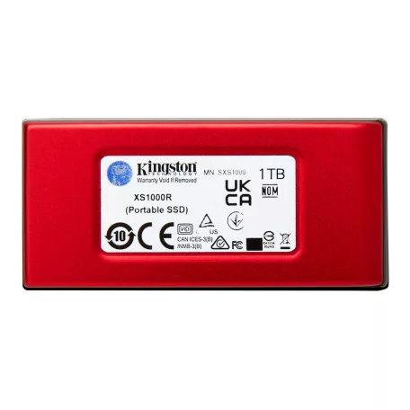 Kingston Technology XS1000 Red, 1 TB, USB C-típus, 3.2 Gen 2 (3.1 Gen 2), 1050 MB/s, Vörös