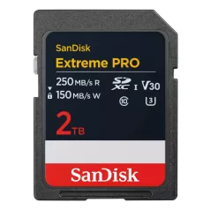   SanDisk Extreme PRO, 2 TB, SDXC, Class 10, UHS-I, 250 MB/s, 150 MB/s