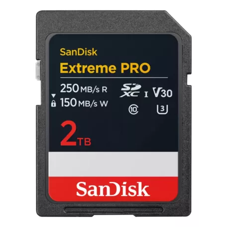 SanDisk Extreme PRO, 2 TB, SDXC, Class 10, UHS-I, 250 MB/s, 150 MB/s