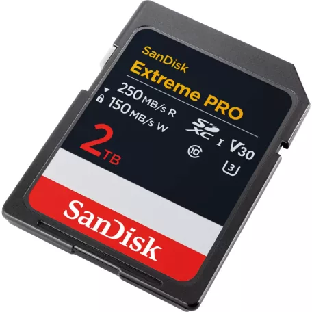 SanDisk Extreme PRO, 2 TB, SDXC, Class 10, UHS-I, 250 MB/s, 150 MB/s