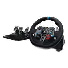   Logitech G 991-000539, Kormánykerék + pedálok + fejhallgató, PC, PlayStation 4, PlayStation 5, Playstation 3, 900°, Vezetékes, USB, Alumínium, Fekete