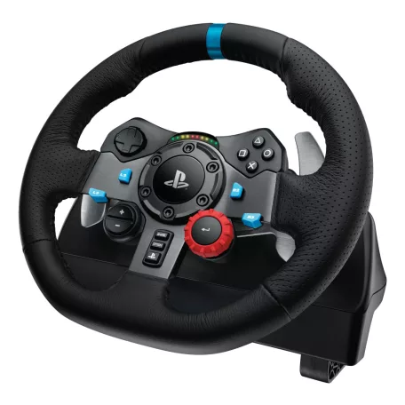 Logitech G 991-000539, Kormánykerék + pedálok + fejhallgató, PC, PlayStation 4, PlayStation 5, Playstation 3, 900°, Vezetékes, USB, Alumínium, Fekete
