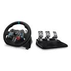 Logitech G 991-000539, Kormánykerék + pedálok + fejhallgató, PC, PlayStation 4, PlayStation 5, Playstation 3, 900°, Vezetékes, USB, Alumínium, Fekete