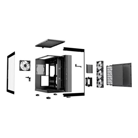 be quiet! LIGHT BASE 600 LX Black, Midi Tower, PC, Fekete, ATX, Micro ATX, Mini-ITX, Akrilnitril-butadiénsztirol (ABS), Üveg, SGCC, Játék