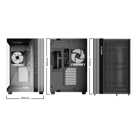 be quiet! LIGHT BASE 600 LX Black, Midi Tower, PC, Fekete, ATX, Micro ATX, Mini-ITX, Akrilnitril-butadiénsztirol (ABS), Üveg, SGCC, Játék
