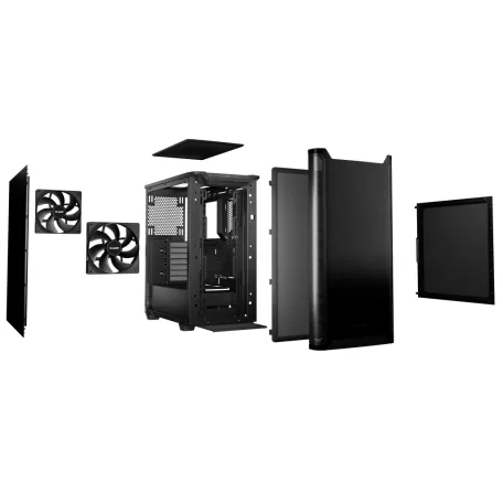 be quiet! PURE BASE 501 Black, Midi Tower, PC, Fekete, ATX, Micro ATX, Mini-ITX, Akrilnitril-butadiénsztirol (ABS), Acél, Játék