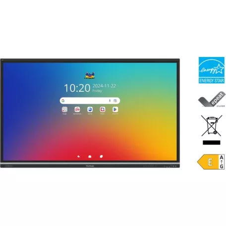 Viewsonic IFP8651 Display, 2,18 M (86"), 1428,48 x 803,52 mm, 500 cd/m², 1,07 milliárd szín, 3840 x 2160 pixelek, TFT-LCD