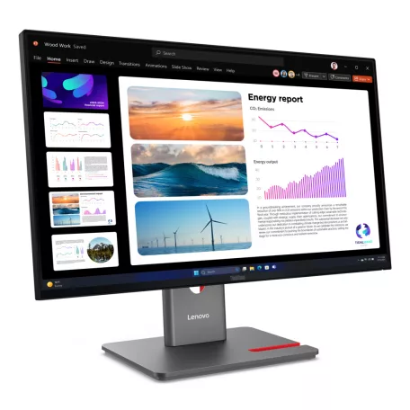 Lenovo ThinkVision P24Q-40, 60,5 cm (23.8"), 2560 x 1440 pixelek, Quad HD, LCD, 6 ms, Fekete