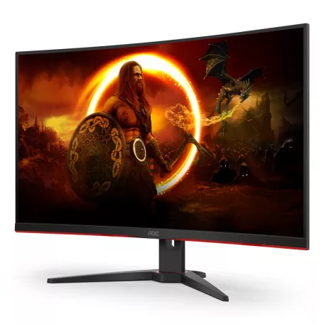 AOC G2 C32G2ZE/BK, 80 cm (31.5"), 1920 x 1080 pixelek, Full HD, LED, 4 ms, Fekete, Vörös