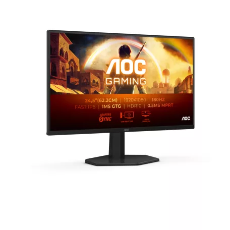 AOC G4 25G42E, 62,2 cm (24.5"), 1920 x 1080 pixelek, Full HD, LED, 1 ms, Fekete, Vörös