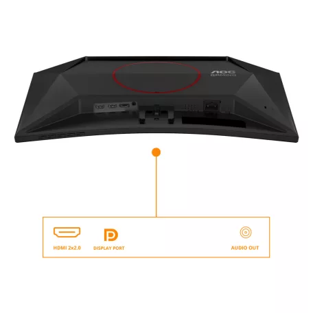AOC G4 C24G42E, 59,9 cm (23.6"), 1920 x 1080 pixelek, Full HD, LED, 4 ms, Fekete, Vörös