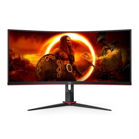 AOC G2 CU34G2XP, 86,4 cm (34"), 3440 x 1440 pixelek, UltraWide Quad HD, LED, 5 ms, Fekete, Vörös