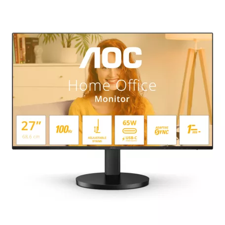 AOC B3 Q27B3CF2, 68,6 cm (27"), 2560 x 1440 pixelek, Quad HD, 4 ms, Fekete