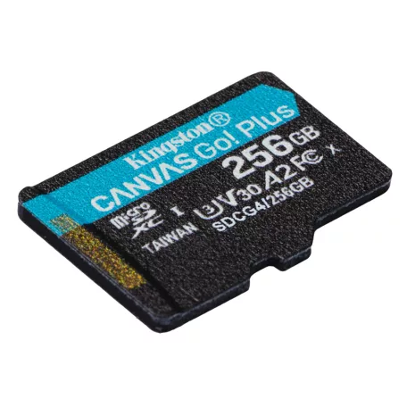 Kingston Technology Canvas Go! Plus, 256 GB, MicroSD, Class 10, UHS-I, 200 MB/s, 160 MB/s