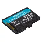 Kingston Technology Canvas Go! Plus, 512 GB, MicroSD, Class 10, UHS-I, 200 MB/s, 160 MB/s