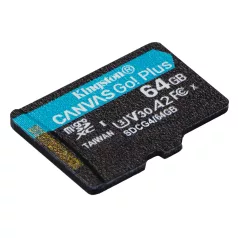   Kingston Technology Canvas Go! Plus, 64 GB, MicroSD, Class 10, UHS-I, 200 MB/s, 100 MB/s