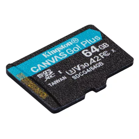 Kingston Technology Canvas Go! Plus, 64 GB, MicroSD, Class 10, UHS-I, 200 MB/s, 100 MB/s