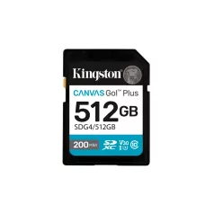   Kingston Technology Canvas Go! Plus , 512 GB, SDXC, Class 10, UHS-I, 200 MB/s, 160 MB/s