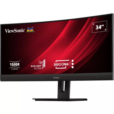 Viewsonic VG3456C, 86,4 cm (34"), 3440 x 1440 pixelek, UltraWide Quad HD, LED, 5 ms, Fekete