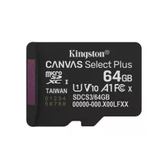   Kingston Technology Canvas Select Plus Gen3, 64 GB, MicroSDXC, Class 10, UHS-I, 100 MB/s, Class 1 (U1)