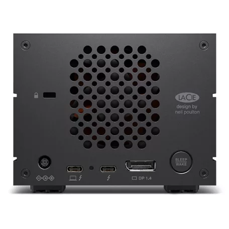 LaCie 2big Dock v2, 60 TB, HDD, 3,86 kg, Asztali, Fekete