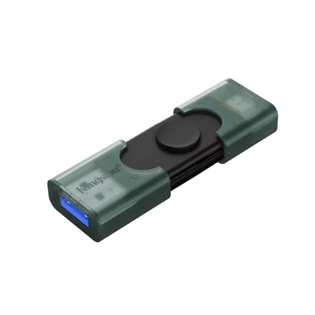 Kingston Technology DataTraveler DuoG2, 256 GB, USB Type-A / USB Type-C, 3.2 Gen 1 (3.1 Gen 1), Egyéb típusú, 10 g, Fekete, Zöld