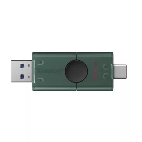 Kingston Technology DataTraveler DuoG2, 256 GB, USB Type-A / USB Type-C, 3.2 Gen 1 (3.1 Gen 1), Egyéb típusú, 10 g, Fekete, Zöld