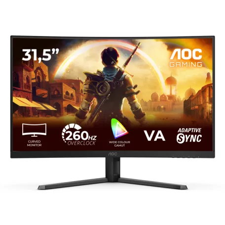 AOC G4 C32G42ZE, 80 cm (31.5"), 1920 x 1080 pixelek, Full HD, LED, 4 ms, Fekete, Vörös