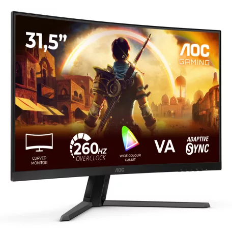 AOC G4 C32G42ZE, 80 cm (31.5"), 1920 x 1080 pixelek, Full HD, LED, 4 ms, Fekete, Vörös
