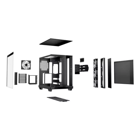 be quiet! Light Base 500 LX Black, Midi Tower, PC, Fekete, ATX, Micro ATX, Mini-ITX, Akrilnitril-butadiénsztirol (ABS), Üveg, Acél, Játék