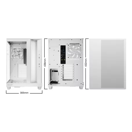 be quiet! Light Base 500 LX White, Midi Tower, PC, Fehér, ATX, Micro ATX, Mini-ITX, Akrilnitril-butadiénsztirol (ABS), Üveg, Acél, Játék