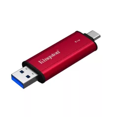   Kingston Technology Dual Portable, 1 TB, USB Type-A / USB Type-C, 3.2 Gen 2 (3.1 Gen 2), 1050 MB/s, Fekete, Vörös