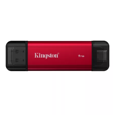 Kingston Technology Dual Portable, 1 TB, USB Type-A / USB Type-C, 3.2 Gen 2 (3.1 Gen 2), 1050 MB/s, Fekete, Vörös