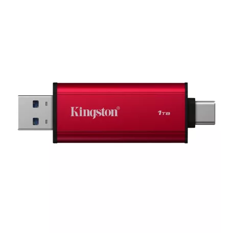 Kingston Technology Dual Portable, 1 TB, USB Type-A / USB Type-C, 3.2 Gen 2 (3.1 Gen 2), 1050 MB/s, Fekete, Vörös