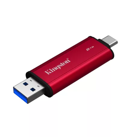 Kingston Technology Dual Portable, 2 TB, USB Type-A / USB Type-C, 3.2 Gen 2 (3.1 Gen 2), 1050 MB/s, Fekete, Vörös