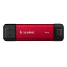 Kingston Technology Dual Portable, 2 TB, USB Type-A / USB Type-C, 3.2 Gen 2 (3.1 Gen 2), 1050 MB/s, Fekete, Vörös