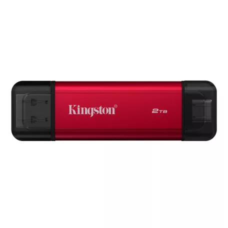 Kingston Technology Dual Portable, 2 TB, USB Type-A / USB Type-C, 3.2 Gen 2 (3.1 Gen 2), 1050 MB/s, Fekete, Vörös