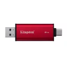 Kingston Technology Dual Portable, 2 TB, USB Type-A / USB Type-C, 3.2 Gen 2 (3.1 Gen 2), 1050 MB/s, Fekete, Vörös