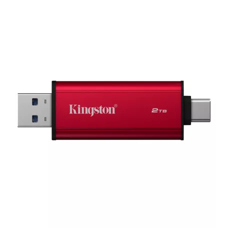 Kingston Technology Dual Portable, 2 TB, USB Type-A / USB Type-C, 3.2 Gen 2 (3.1 Gen 2), 1050 MB/s, Fekete, Vörös